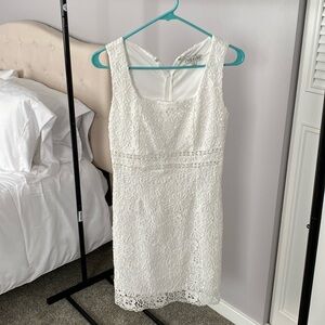 White mini dress with floral print